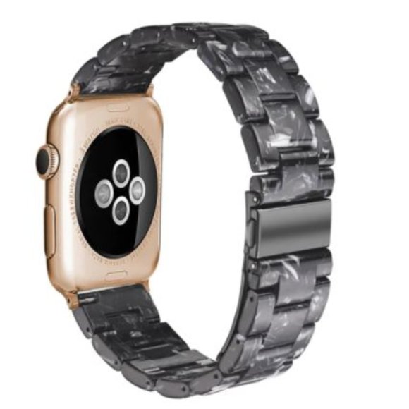 Apple Accessories - NEW Resin Black Marble Strap Band for Apple Watch
